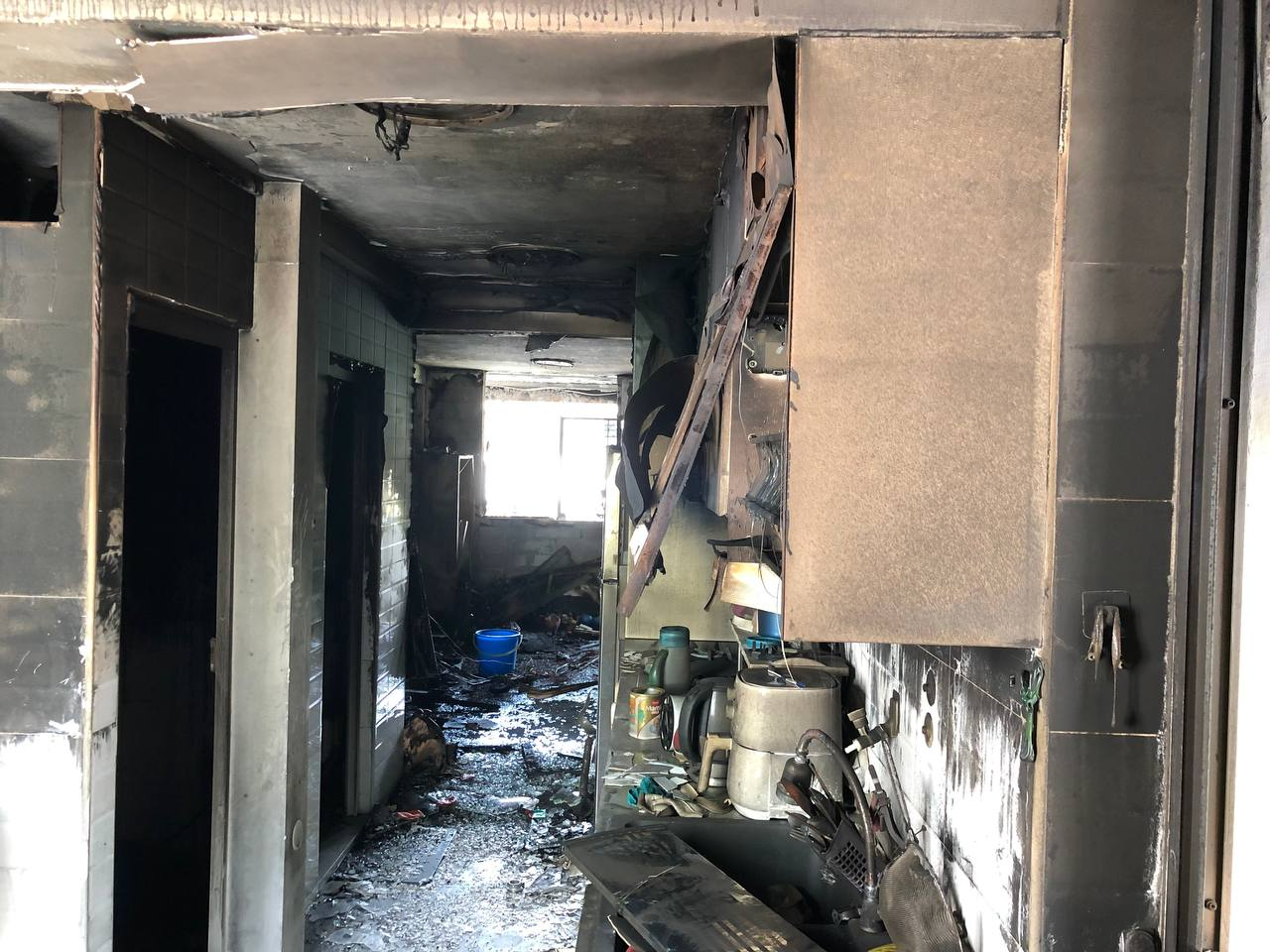 Interior apartment damage from e-bike charging fire